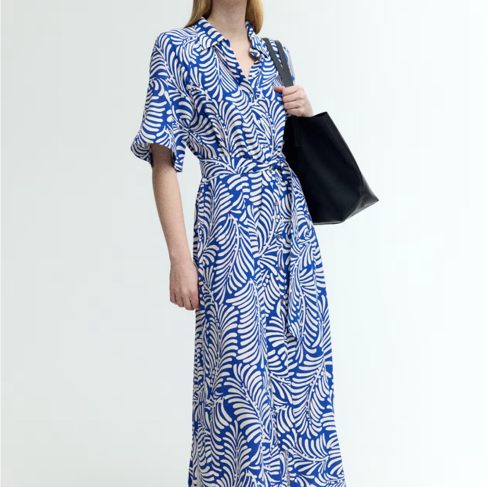 Two dresses: Blue and White Patterned Shirt dress